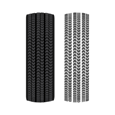 Illustration for wheel tire tracks background design - Royalty Free Image