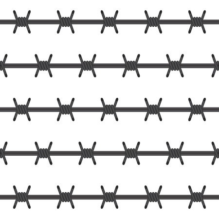 Barbed wire for detaining criminals in prison. A fence in prison.のイラスト素材