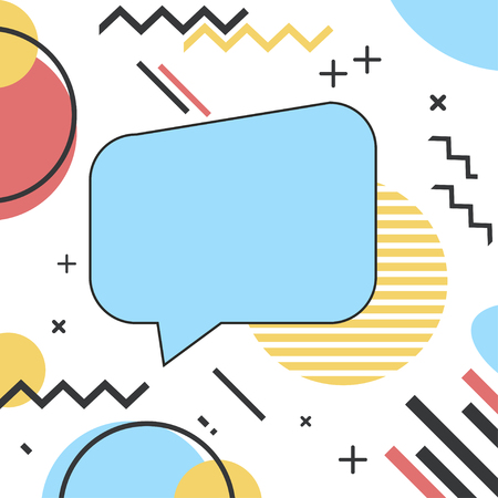 Trendy geometric elements memphis cards. Retro style texture, pattern and geometric elements. Modern abstract design poster, cover, card design.のイラスト素材