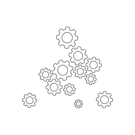 Abstract techno gear background with geometric colorful gear wheels. Space for gear text. Vector gears modern mechanism industrial concept. Technology gears background. gears Vector illustrationのイラスト素材