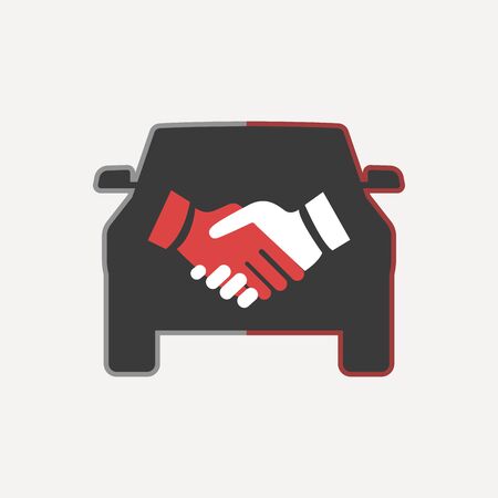 Car Deal with Hand shake symbol Templateのイラスト素材