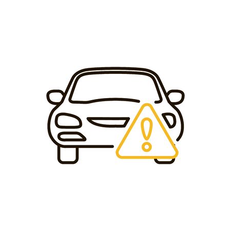 car caution, isolated icon on white background, auto service, car repairのイラスト素材