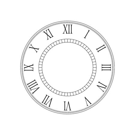 Black and white clock face with easy to read and edit handsのイラスト素材