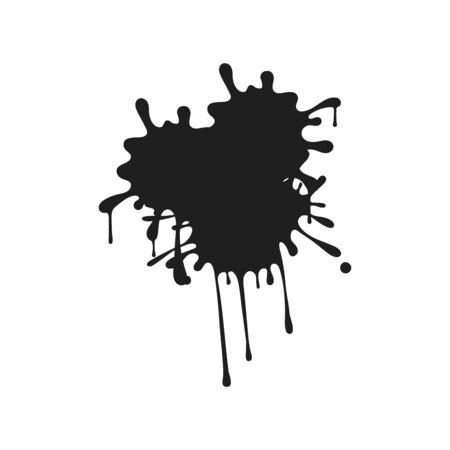 abstract black ink splash background, vector grunge paint brushのイラスト素材