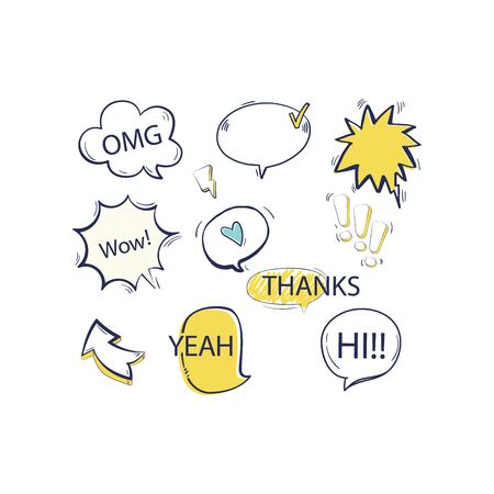 Speech Bubble Sketch hand drawnのイラスト素材