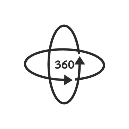 Angle 360 degrees sign icon. Geometry math symbol. Full rotationのイラスト素材