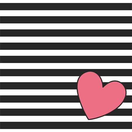 Beautiful seamless background. red hearts on black and white stripes. design greeting card and invitation of the wedding, birthday, Valentine s Day, mother s day and holiday.のイラスト素材