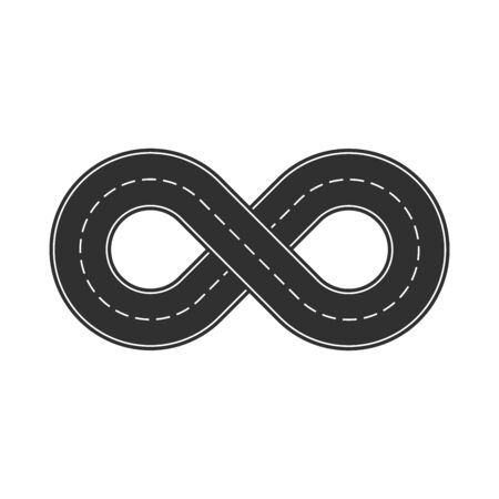Illustration of the road in the shape of an infinity sign.のイラスト素材