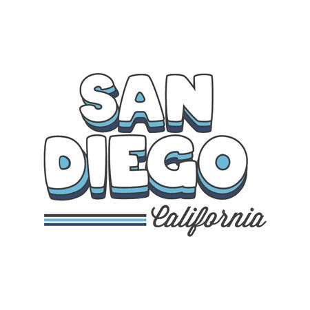 Vintage Touristic Greeting Card -San Diego, California, vector illustrationのイラスト素材