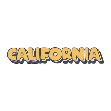 Touristic Greeting Card - California, vector illustration.のイラスト素材
