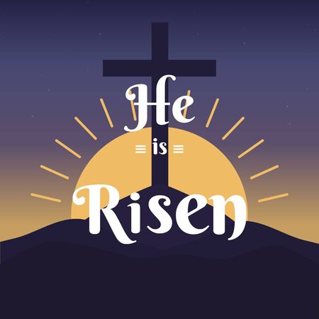 He is risen. Easter background. Vector illustrationのイラスト素材