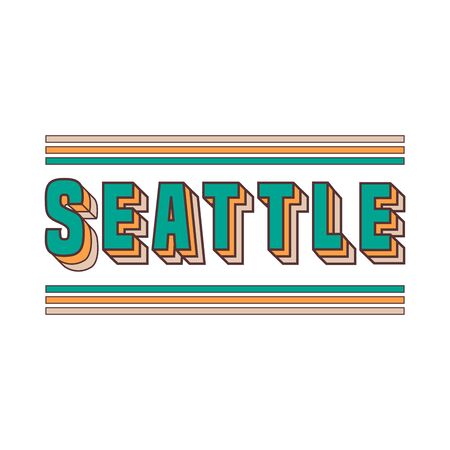 Touristic Greeting Card - seattle vector illustrationのイラスト素材