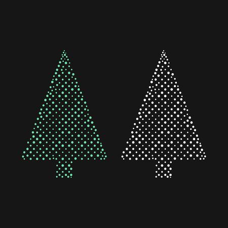 Cool dotted christmas card vith cristmas trees vector illustrationのイラスト素材