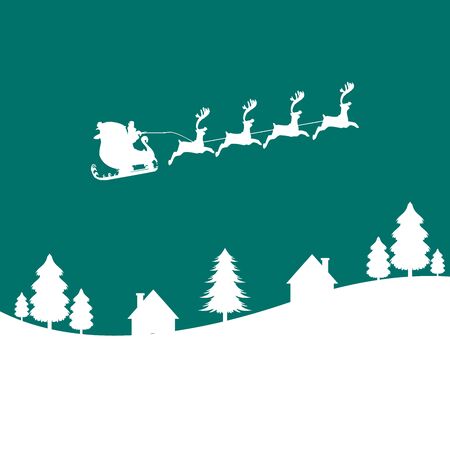 Merry Christmas and Happy New Year large postcardのイラスト素材