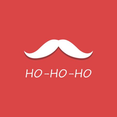 illustration of Santa Claus mustache singing ho ho ho wishing Merry Christmasのイラスト素材