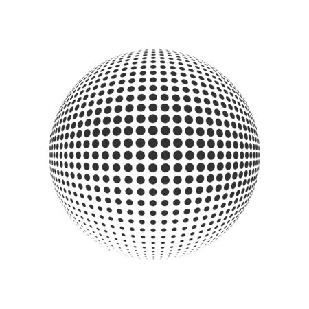 halftone globe logo vector symbol icon design. Beautiful vector illustration isolated on white backgroundのイラスト素材