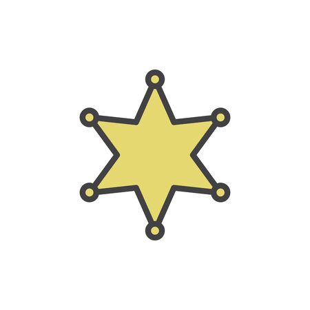 Sheriff s Badge vector icon for sheriff s star, wild west, western, police, deputy, authority conceptの写真素材