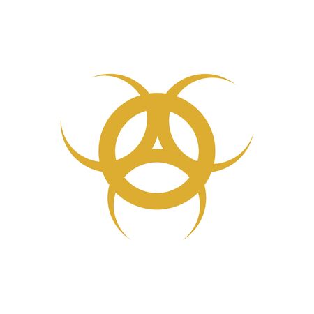Illustration bio hazard sign, danger symbol warning - vectorのイラスト素材