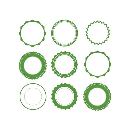 Badges, labels and stickers without text on retail. Designed in greenのイラスト素材