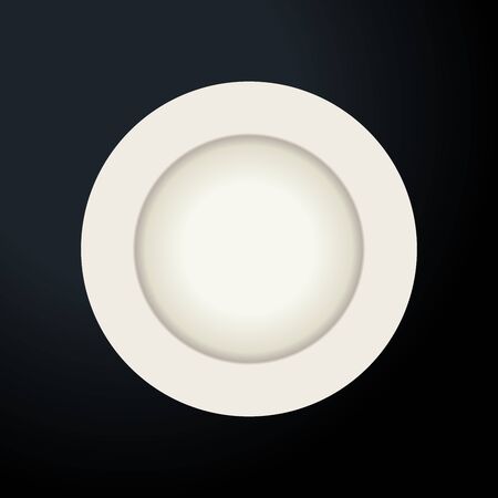 Plate, isolated vector object on a transparent background. White kitchen appliances utensils for eating, Illustration for your projects.のイラスト素材