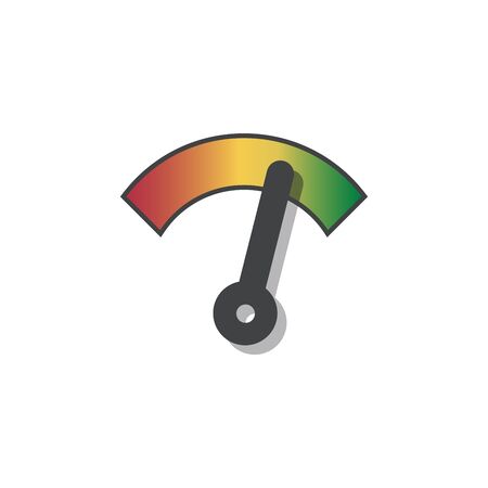 Speedometer or rating meter signs infographic gauge element. Vector illustration on white background.のイラスト素材