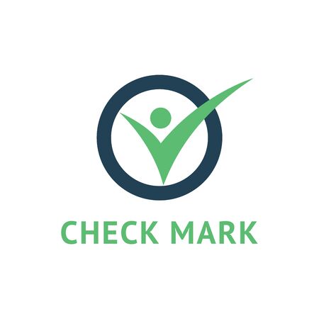 Green Check mark on white background in trandy flat style. Stock vector illustration EPS 10のイラスト素材