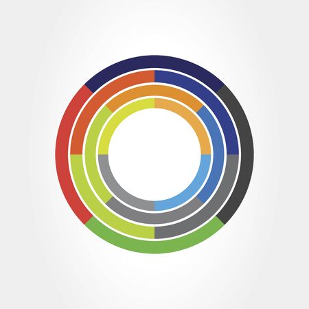 360 degrees view Related Vector graphic element that can be used as a logo or icon for your Design. Modern style with colorful circle linesのイラスト素材