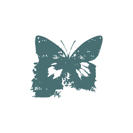 Grunge butterflies on white background coloured. Vector set illustrationのイラスト素材
