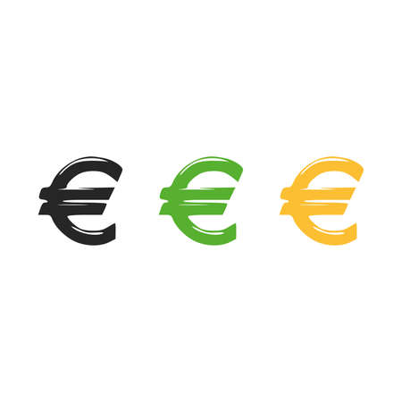 Currency Sign, Euro Money Icon Vector Logo Template Illustration Design. Vector illustrationのイラスト素材