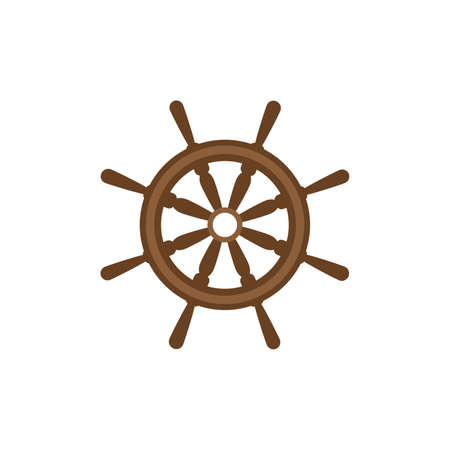 Wooden ship wheel set vector illustration isolated on white background. Vector illustrationのイラスト素材