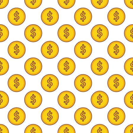 Money or finance pattern with dollar coins. Banking, cashback, payment, e-commerce. Vector background. Vector illustrationのイラスト素材