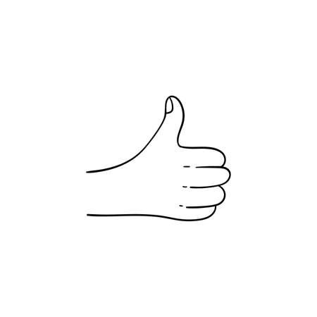 Thumb up vector isolated icon. Social media like button, line style on white background. Vector illustrationのイラスト素材