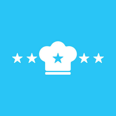 chef icon with chef heat isolated on blue background. flat style design trendy modern vector illustration. Vector illustrationのイラスト素材