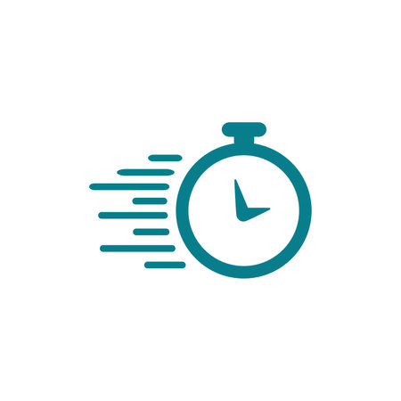 Time Faster logo design template clock with faster line on white background Vector illustration.のイラスト素材