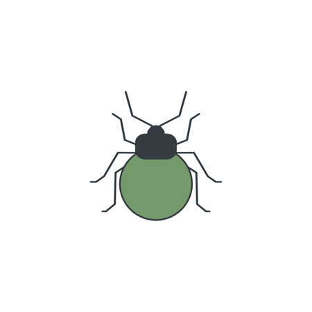 Mite flat icon. Colorful illustration of mite. Vector on white background cartoon styleのイラスト素材