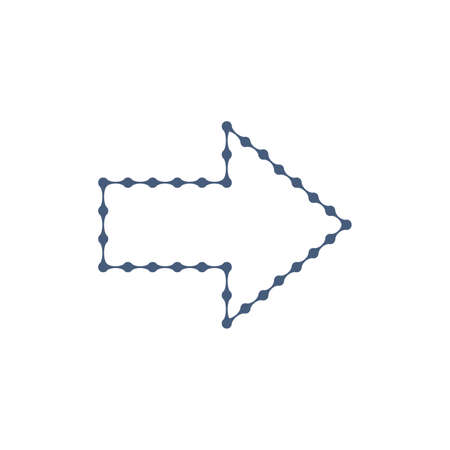 Dot arrow cursor, direction. Black symbol on white background vector Illustration.
