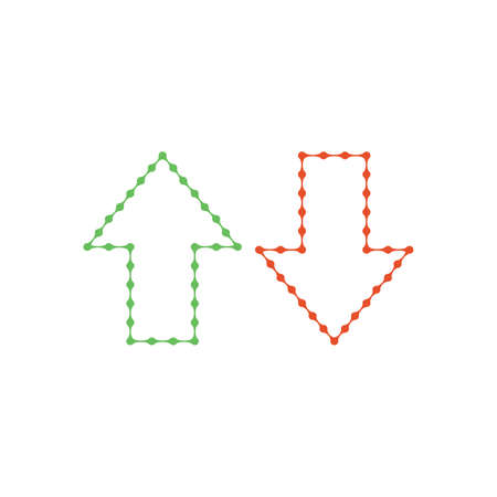 Dot arrow cursor, direction. Black symbol on white background vector Illustration.のイラスト素材