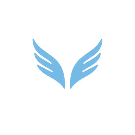blue wings logo symbol icon vector illustration template on white background.のイラスト素材