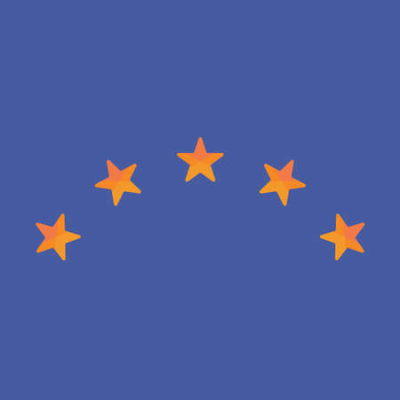 Five Stars Rating Gold icon. Win Prizes, Ratting, Award, Success concept. Vector illustration on white background.のイラスト素材