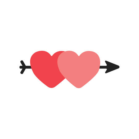 Cute St. Valentine's Day gift card with a heart. Vector illustration on white background.のイラスト素材