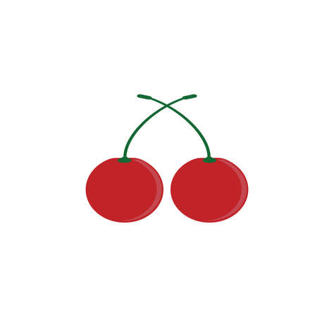 Cherry icon. Vector concept illustration for design. red color on white backgroundのイラスト素材