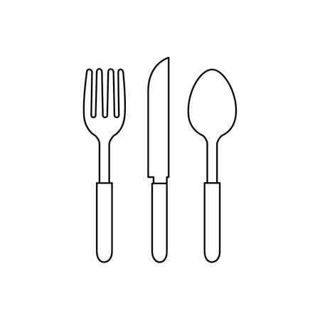 spoon and fork Icon Vector Illustration   Template on white background.のイラスト素材