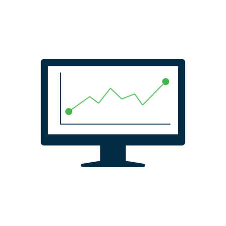 Flat Vector icon illustration of Marketing. Online Marketing research and Online marketing report icon. vector graphics. Vector illustrationのイラスト素材