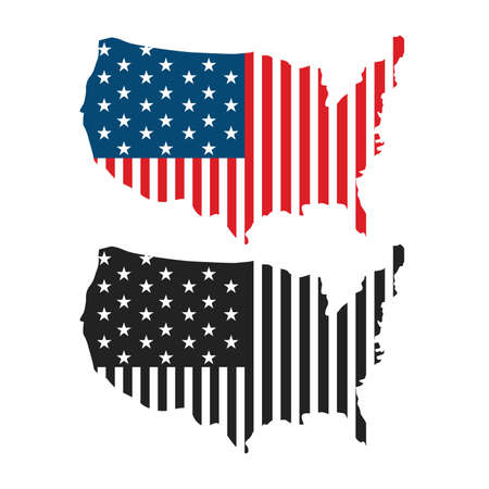 USA digital design, vector illustration eps 10 black and color versionのイラスト素材