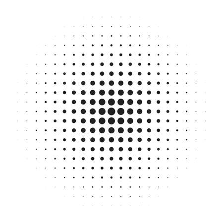 Halftone circle vector logo symbol, icon, design. abstract dotted globe illustration isolated on white background.のイラスト素材