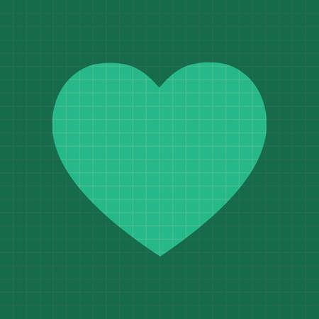 Hearts by Valentines Day. Vector illustration ob green backgroundのイラスト素材