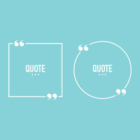 Quote box frame set. Text speech bubble design. Comment, feedback, quote word. Description box frame template. Vector illustration.のイラスト素材