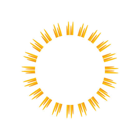 Sunburst frame. Retro Sun burst shape. Old light rays radiating from a center starburst. Vector illustrationのイラスト素材