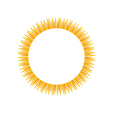 Sunburst frame. Retro Sun burst shape. Old light rays radiating from a center starburst. Vector illustrationのイラスト素材