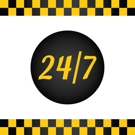 Taxi background with taxi stripes and button work all dayのイラスト素材